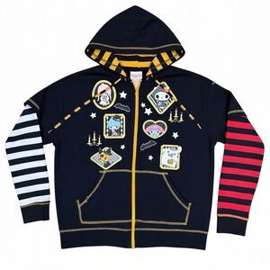 Hello Kitty And Friends Halloween Stripe Twofer Girls Hoodie Size Small FLAW